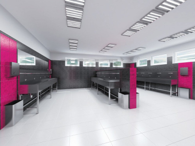 Нержавеющая раковина коллективная на ножках 1250мм SLUN 50E арт: 93501 Sanela Чехия (фото, схема)