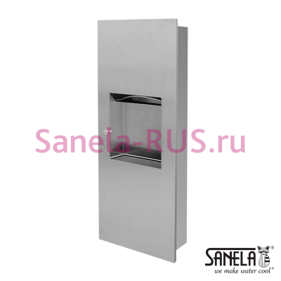 Нержавеющий держатель бумажных полотенец с мусоркой SLZN 21Z арт: 95211 Sanela Чехия (фото, схема)