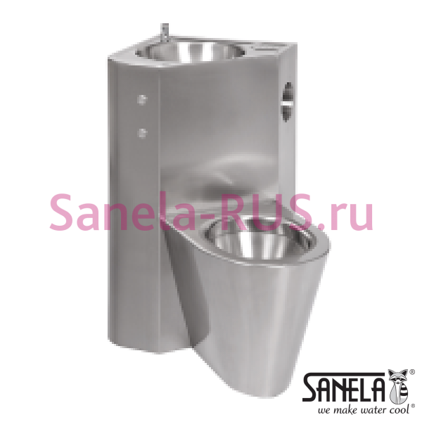 Угловой унитаз направо с умывальником и пьезо кнопками SLWN 08ZPP Угловой унитаз направо с умывальником и пьезо кнопками SLWN 08ZPP