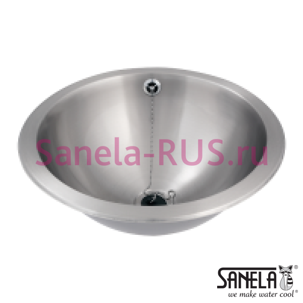 Нержавеющая круглая встраиваемая раковина 420мм SLUN 34