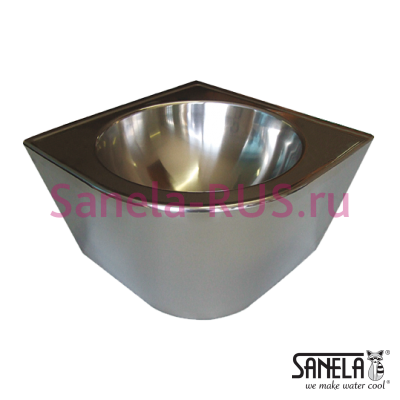Нержавеющая угловая конусная раковина SLUN 41M арт: 83416 Sanela Чехия (фото, схема)