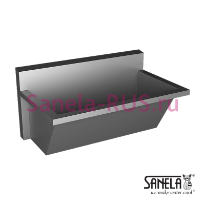 Нержавеющая раковина желоб медицинский 1500мм SLUN 55 арт: 93550 Sanela Чехия (фото, схема)